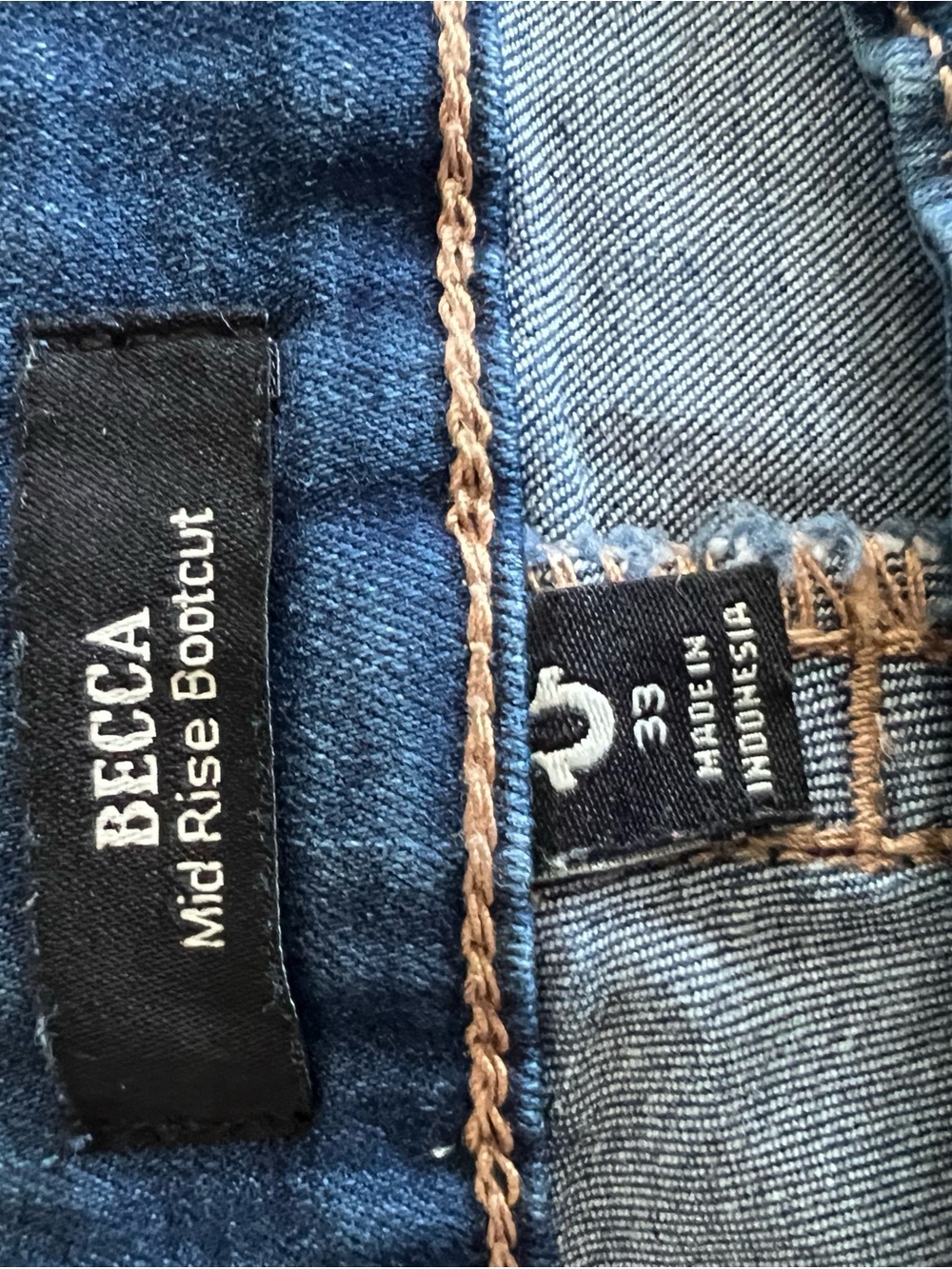 True Religion Becca Mid Rise Blue Bootcut Jeans Western Size 33 - Picture 4 of 5